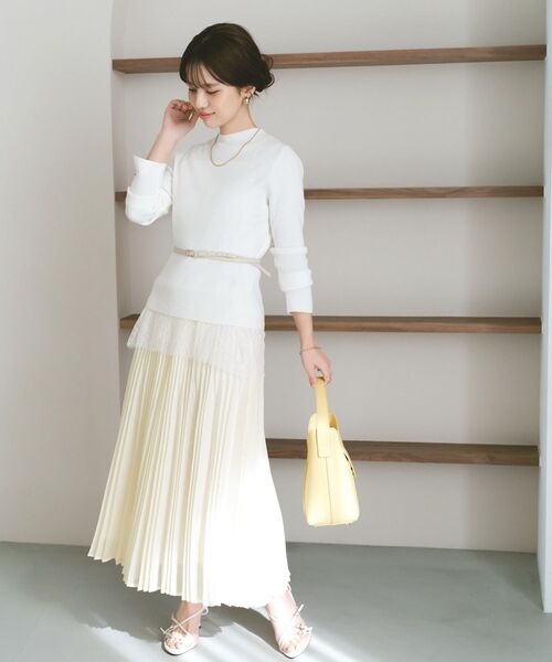 COHINA(コヒナ)の「シルキーコットンゴールドボタンニット 【低身長・小柄女性】(ニット/セーター・レディース・ベージュ/ネイビー/ブルー/その他/ホワイト・ONE SIZE)」の12枚目の写真