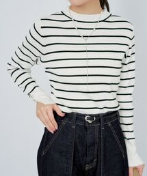 シルキーコットンゴールドボタンニット 【低身長・小柄女性】