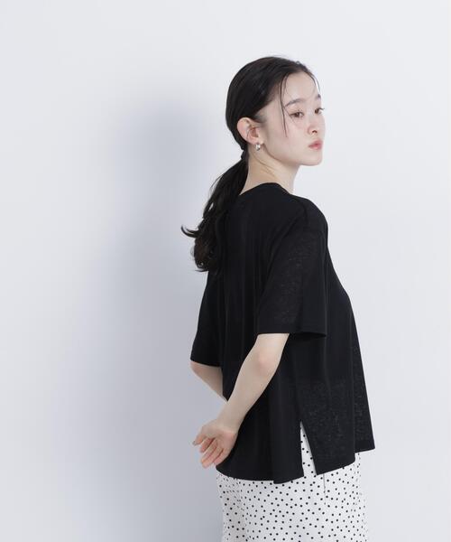 N.（N. Natural Beauty Basic）（エヌエヌナチュラルビューティーベーシック）の「スラブ天竺カットソー半袖（Tシャツ/カットソー・レディース・ブラック/オフホワイト/ピンク・FREE）」の3枚目の写真