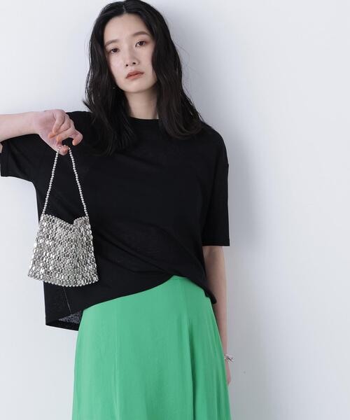 N.（N. Natural Beauty Basic）（エヌエヌナチュラルビューティーベーシック）の「スラブ天竺カットソー半袖（Tシャツ/カットソー・レディース・ブラック/オフホワイト/ピンク・FREE）」の8枚目の写真
