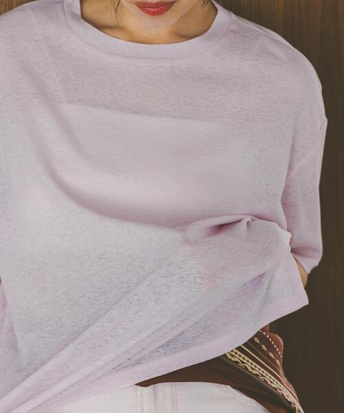 N.（N. Natural Beauty Basic）（エヌエヌナチュラルビューティーベーシック）の「スラブ天竺カットソー半袖（Tシャツ/カットソー・レディース・ブラック/オフホワイト/ピンク・FREE）」の13枚目の写真