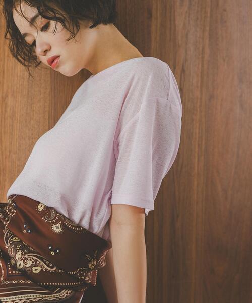 N.（N. Natural Beauty Basic）（エヌエヌナチュラルビューティーベーシック）の「スラブ天竺カットソー半袖（Tシャツ/カットソー・レディース・ブラック/オフホワイト/ピンク・FREE）」の14枚目の写真
