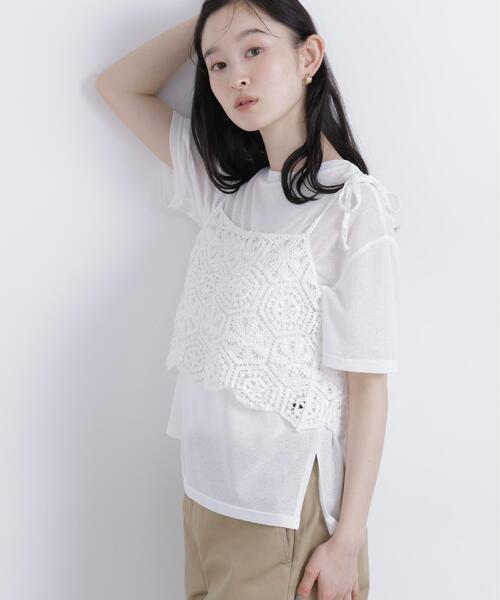 N.（N. Natural Beauty Basic）（エヌエヌナチュラルビューティーベーシック）の「スラブ天竺カットソー半袖（Tシャツ/カットソー・レディース・ブラック/オフホワイト/ピンク・FREE）」の18枚目の写真