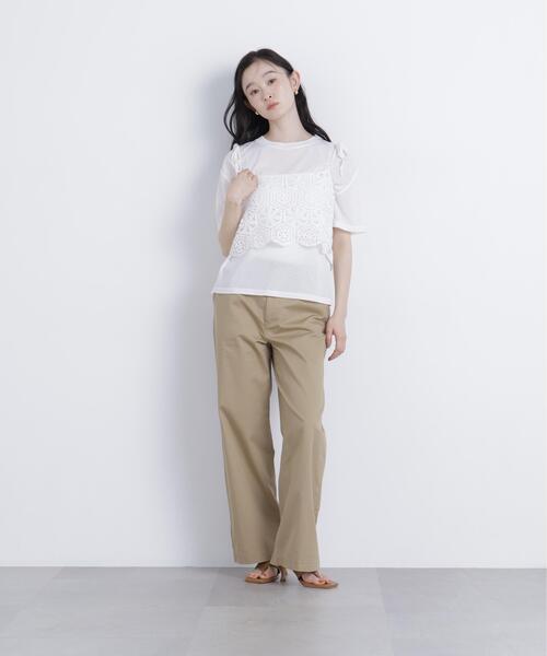 N.（N. Natural Beauty Basic）（エヌエヌナチュラルビューティーベーシック）の「スラブ天竺カットソー半袖（Tシャツ/カットソー・レディース・ブラック/オフホワイト/ピンク・FREE）」の19枚目の写真
