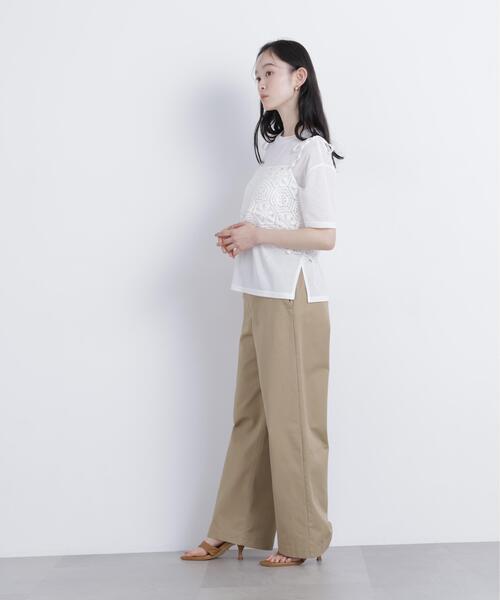 N.（N. Natural Beauty Basic）（エヌエヌナチュラルビューティーベーシック）の「スラブ天竺カットソー半袖（Tシャツ/カットソー・レディース・ブラック/オフホワイト/ピンク・FREE）」の21枚目の写真
