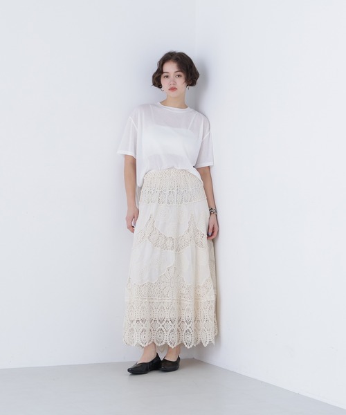 N.（N. Natural Beauty Basic）（エヌエヌナチュラルビューティーベーシック）の「スラブ天竺カットソー半袖（Tシャツ/カットソー・レディース・ブラック/オフホワイト/ピンク・FREE）」の5枚目の写真