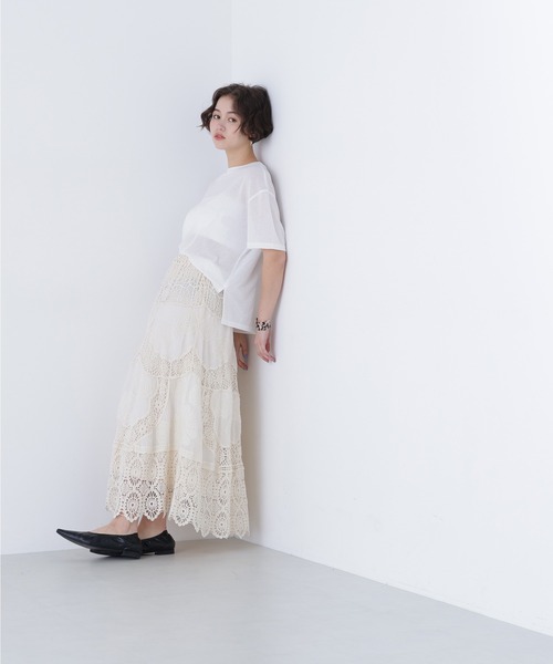 N.（N. Natural Beauty Basic）（エヌエヌナチュラルビューティーベーシック）の「スラブ天竺カットソー半袖（Tシャツ/カットソー・レディース・ブラック/オフホワイト/ピンク・FREE）」の7枚目の写真