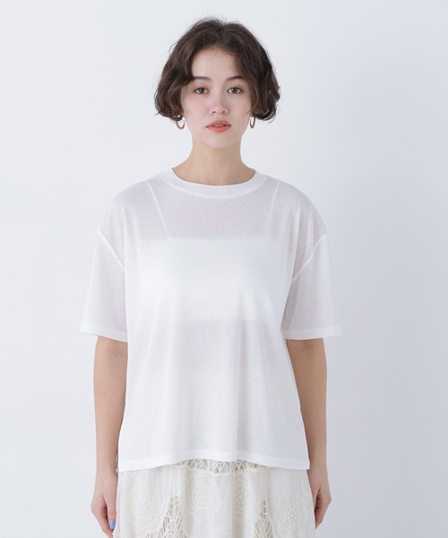 N.（N. Natural Beauty Basic）（エヌエヌナチュラルビューティーベーシック）の「スラブ天竺カットソー半袖（Tシャツ/カットソー・レディース・ブラック/オフホワイト/ピンク・FREE）」の13枚目の写真