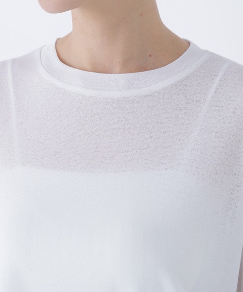 N.（N. Natural Beauty Basic）（エヌエヌナチュラルビューティーベーシック）の「スラブ天竺カットソー半袖（Tシャツ/カットソー・レディース・ブラック/オフホワイト/ピンク・FREE）」の16枚目の写真