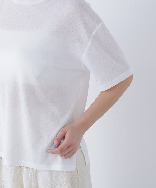 N.（N. Natural Beauty Basic）（エヌエヌナチュラルビューティーベーシック）の「スラブ天竺カットソー半袖（Tシャツ/カットソー・レディース・ブラック/オフホワイト/ピンク・FREE）」の17枚目の写真