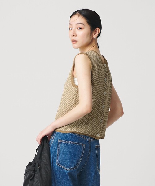 BEAUTY&YOUTH UNITED ARROWS（ビューティーアンドユースユナイテッドアローズ）の「コットンポリエステル ジャガード 2WAYニットベスト  ウォッシャブル（ベスト・レディース・その他1/ブラック/その他2・FREE）」の3枚目の写真