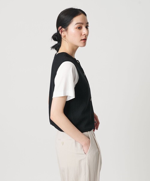 BEAUTY&YOUTH UNITED ARROWS（ビューティーアンドユースユナイテッドアローズ）の「コットンポリエステル ジャガード 2WAYニットベスト  ウォッシャブル（ベスト・レディース・その他1/ブラック/その他2・FREE）」の5枚目の写真