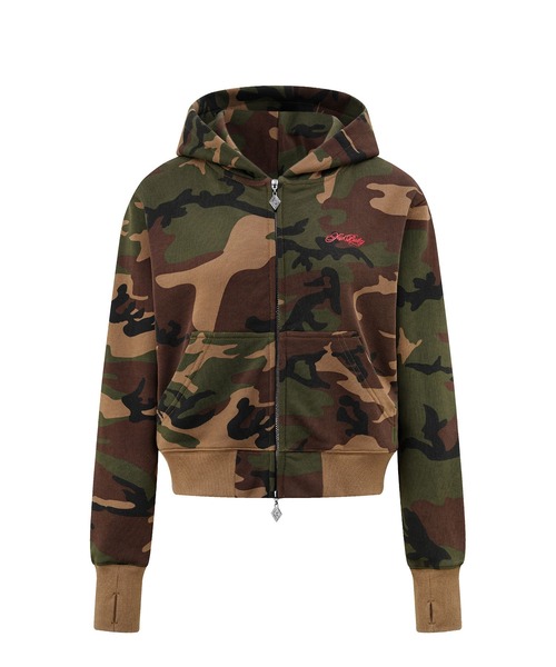 SupBaby by SUPPLIER(サプベイビーバイサプライヤー)の「ジップフーディ|Baby Cross Zip Hoodie - Regular Fit |SupBaby by SUPPLIER(パーカー・レディース・ライトピンク/ブラック/グリーン系カモフラージュ・ONE SIZE)」の14枚目の写真