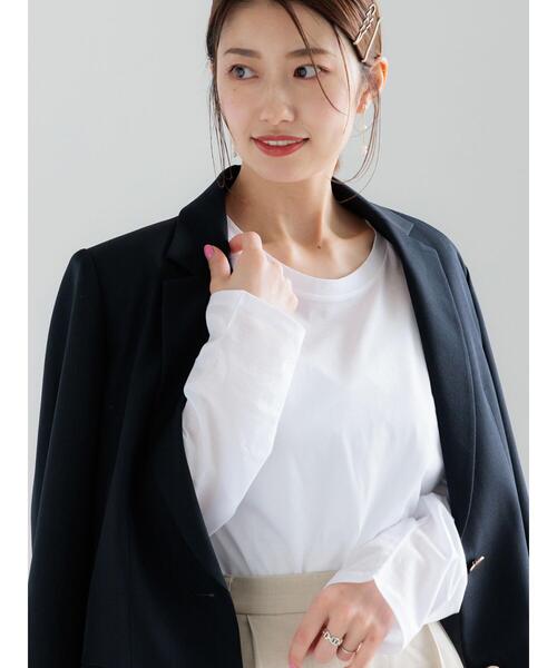 Te chichi(テチチ)の「【雑誌掲載】シルケット天竺クルーネックロンT《2026 spring catalog item》(Tシャツ/カットソー・レディース・サックスブルー/モカ/オレンジ/オフホワイト・F)」の2枚目の写真