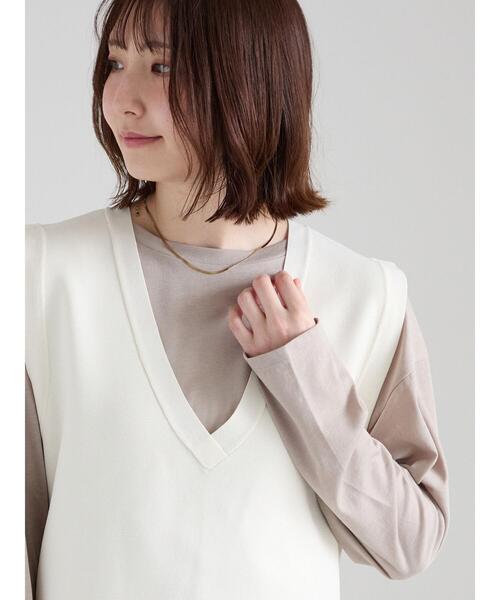 Te chichi(テチチ)の「【雑誌掲載】シルケット天竺クルーネックロンT《2026 spring catalog item》(Tシャツ/カットソー・レディース・サックスブルー/モカ/オレンジ/オフホワイト・F)」の3枚目の写真