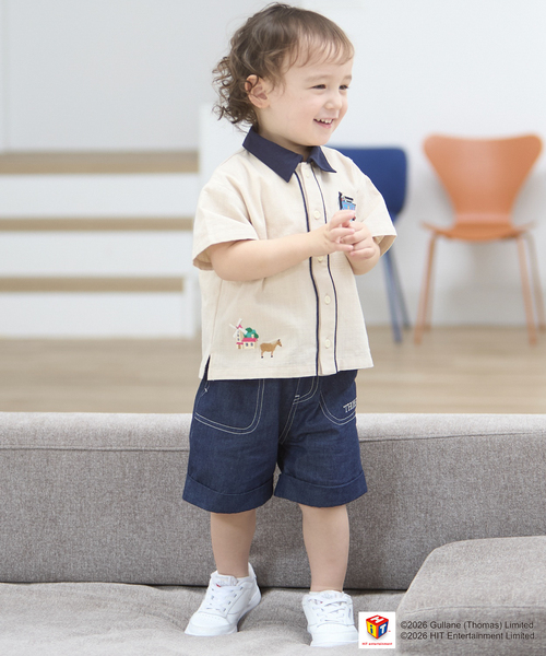 petit main(プティマイン)の「【きかんしゃトーマス】布帛半袖シャツ(シャツ/ブラウス・キッズ・キナリ/ブルー・80cm/110cm/90cm/100cm/120cm/130cm)」の6枚目の写真