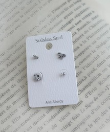 ミニリボンセットピアス