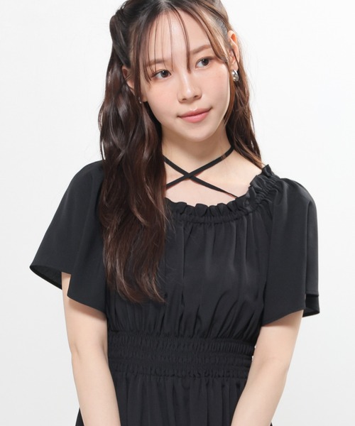 Honeys(ハニーズ)の「オフショル2wayワンピ(ワンピース・レディース・ホワイト系その他2/ブラック/ホワイト系その他3/ピンク・3L/L/LL/M/S)」の7枚目の写真