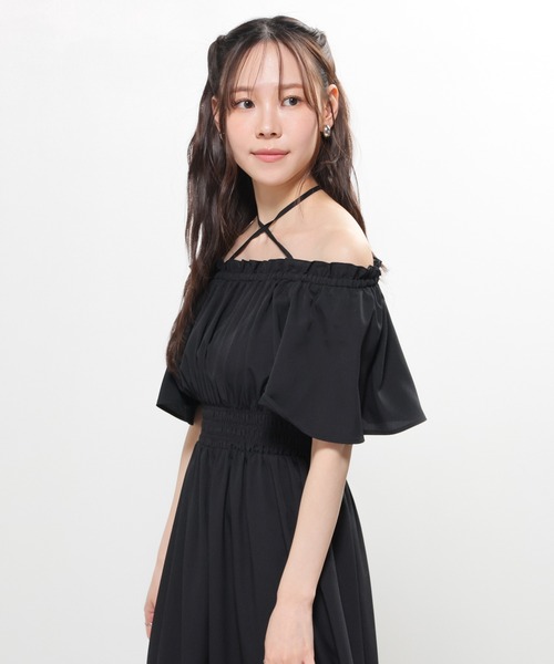 Honeys(ハニーズ)の「オフショル2wayワンピ(ワンピース・レディース・ホワイト系その他2/ブラック/ホワイト系その他3/ピンク・3L/L/LL/M/S)」の10枚目の写真