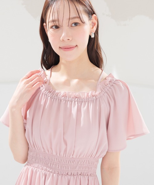 Honeys(ハニーズ)の「オフショル2wayワンピ(ワンピース・レディース・ホワイト系その他2/ブラック/ホワイト系その他3/ピンク・3L/L/LL/M/S)」の15枚目の写真