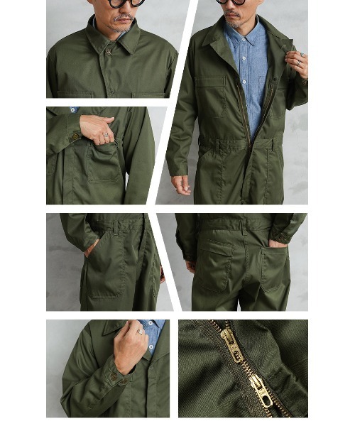 MILITARY（ミリタリー）の「実物 新品 デッドストック 米軍 ユーティリティ カバーオール OD（つなぎ/オールインワン・メンズ・オリーブ・44R）」の6枚目の写真