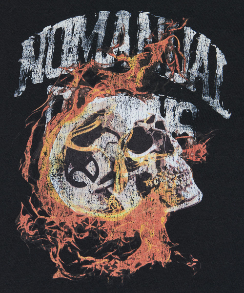 NOMANUAL(NOMANUAL)の「BLAZING SKULL T-SHIRT (WOMAN) - BLACK(Tシャツ/カットソー・レディース・その他・MEDIUM/LARGE/SMALL)」の6枚目の写真
