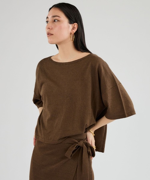 Chaos（カオス）の「Chaos(カオス)/ マーレニットプルオーバー　【セットアップ可】（ニット/セーター・レディース・ネイビー/モカ・FREE）」の3枚目の写真