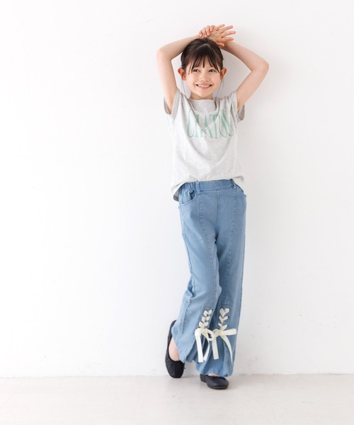 coca(coca)(コカ)の「キッズ デニムレースアップリボンパンツ(デニムパンツ・キッズ・ブラック/ライトブルー・120/130/140/150)」の8枚目の写真