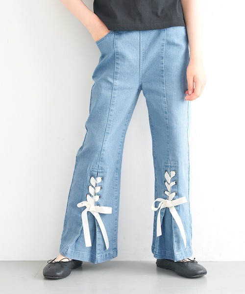 coca(coca)(コカ)の「キッズ デニムレースアップリボンパンツ(デニムパンツ・キッズ・ブラック/ライトブルー・120/130/140/150)」の10枚目の写真