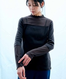 IEDIT | IEDIT 綿100%の身ごろが心地いいまろやかカラーの部分シアートップス(Tシャツ/カットソー)