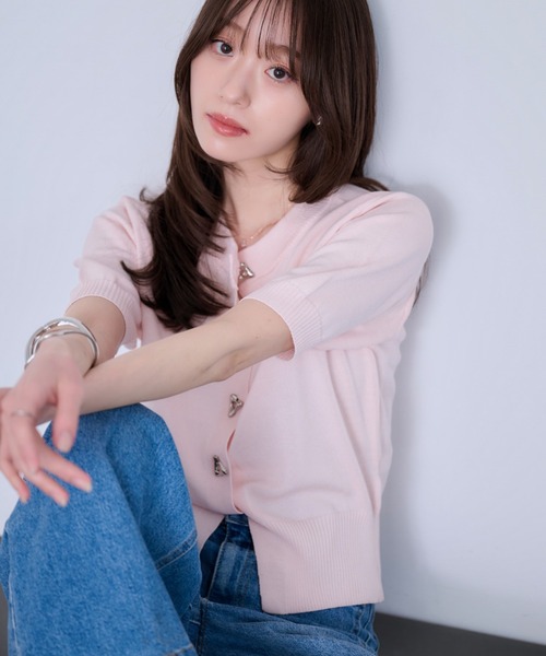 Dita Muaj.（ディータムアージュ）の「ニュアンスボタンカーディガン（カーディガン/ボレロ・レディース・ブラック/グレー/ピンク・FREE）」の21枚目の写真