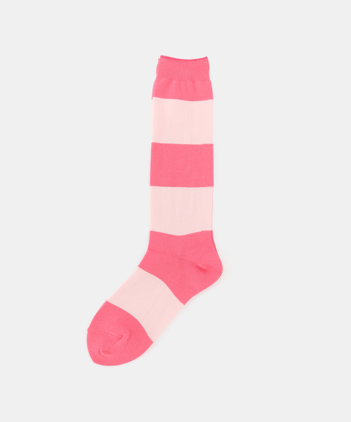 JOURNAL STANDARD LUXE(ジャーナルスタンダード ラックス)の「COTTON WIDE BORDER SOCKS(ソックス/靴下・レディース・ピンク系その他/ブラック/バーガンディー/ピンク・FREE)」の3枚目の写真