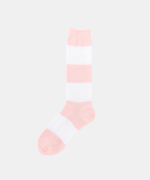 JOURNAL STANDARD LUXE(ジャーナルスタンダード ラックス)の「COTTON WIDE BORDER SOCKS(ソックス/靴下・レディース・ピンク系その他/ブラック/バーガンディー/ピンク・FREE)」の4枚目の写真