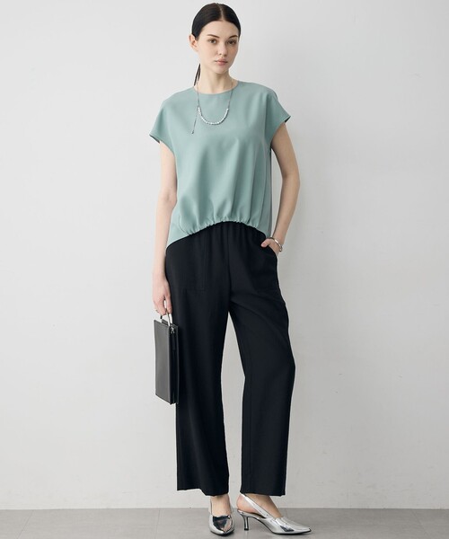ICB(アイシービー)の「FluidBackSatin フレンチスリーブブラウス(シャツ/ブラウス・レディース・スモーキーグリーン系/ブラック系/グレー系・6/4/2)」の10枚目の写真