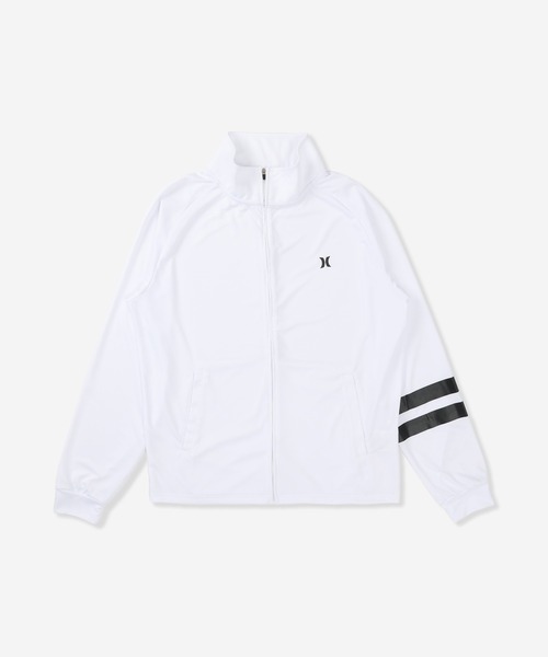 Hurley （ハーレー）の「【Hurley:ハーレー】ラッシュジップアップジャケット　UPF50+×速乾×遮熱機能　ラッシュガード　RASH ICON BP ZIP UP JACKET（ラッシュガード・メンズ・チャコールグレー/ホワイト/ブラック・SMALL/MEDIUM/LARGE/X-LARGE）」の2枚目の写真
