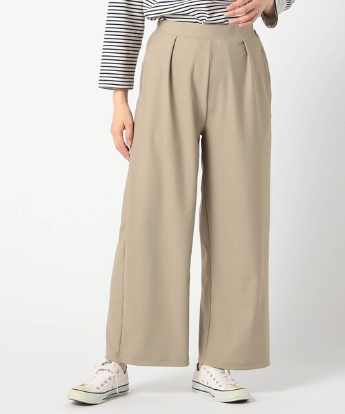 Grand PARK（グランドパーク）の「【セットアップ】キーネックプルオーバー+パンツ（パンツドレス・レディース・ブラック/ブラウン/ベージュ・FREE）」の10枚目の写真