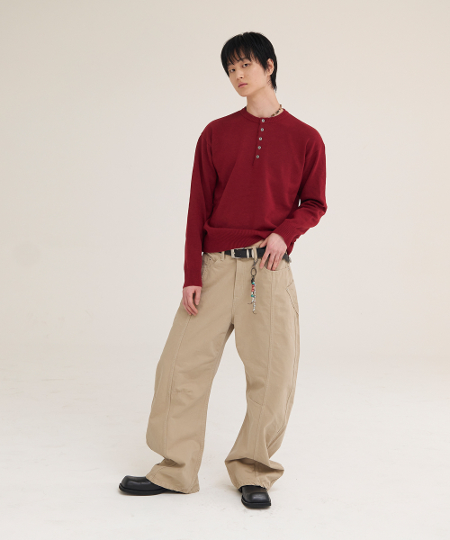 AKECII（アケシ）の「デンゼルサミットカーブドコットンパンツ_ベージュ（その他パンツ・メンズ・その他・SMALL/MEDIUM/LARGE）」の7枚目の写真