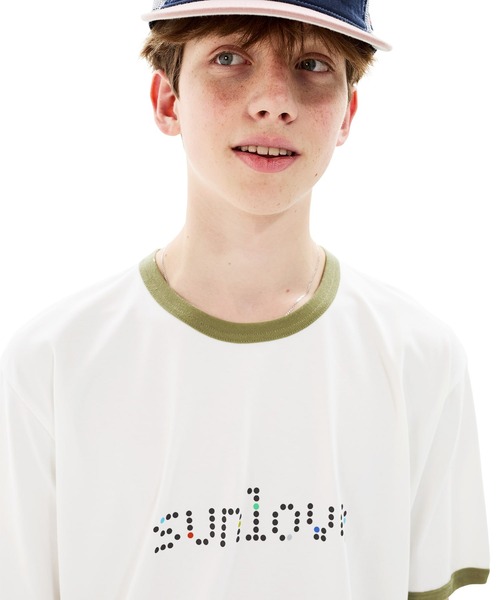 SUNLOVE(サンラブ)の「Dots Ringer Tee(Tシャツ/カットソー・メンズ・ホワイト/ブラウン系その他/ブルー/ヘザーグレー・S/M/L/XL)」の9枚目の写真