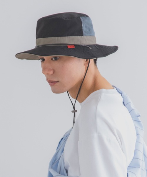 polcadot（ポルカドット）の「ナイロンメッシュ　アドベンチャーハット/通気性・あご紐付き・アウトドアハット（ハット・レディース・ベージュ/マスタード/グレー/ブラック・FREE）」の6枚目の写真
