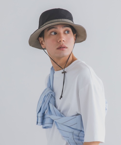 polcadot（ポルカドット）の「ナイロンメッシュ　アドベンチャーハット/通気性・あご紐付き・アウトドアハット（ハット・レディース・ベージュ/マスタード/グレー/ブラック・FREE）」の9枚目の写真