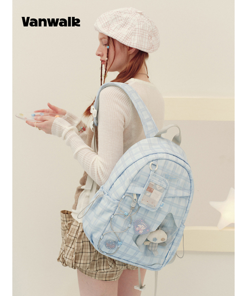 VANWALK（バンウォーク）の「Star Bubble Backpack [Check Sky]（バックパック/リュック・レディース・スカイブルー・FREE）」の3枚目の写真