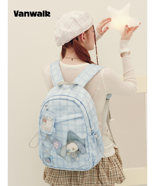 VANWALK（バンウォーク）の「Star Bubble Backpack [Check Sky]（バックパック/リュック・レディース・スカイブルー・FREE）」の4枚目の写真