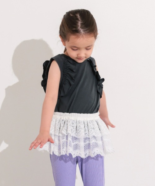 Ocean&Ground（オーシャン&グラウンド）の「ﾚｰｽｽｶｰﾄ（スカート・キッズ・ホワイト/ブラック・MEDIUM/SMALL/LL/LARGE）」の4枚目の写真