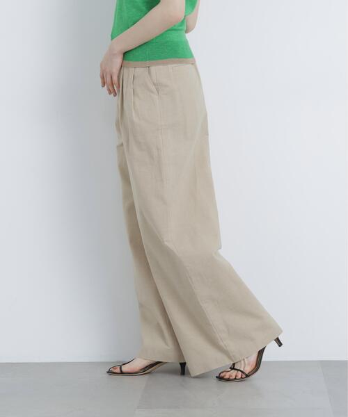 N.（N. Natural Beauty Basic）（エヌエヌナチュラルビューティーベーシック）の「麻ブレンドワイドパンツ（その他パンツ・レディース・ベージュ/レッド・MEDIUM/SMALL）」の11枚目の写真