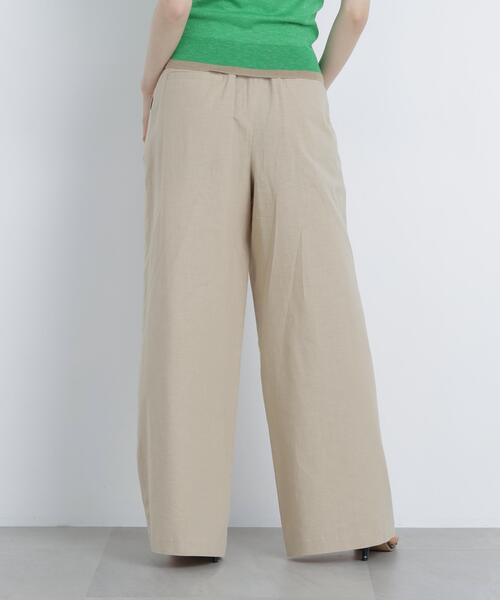 N.（N. Natural Beauty Basic）（エヌエヌナチュラルビューティーベーシック）の「麻ブレンドワイドパンツ（その他パンツ・レディース・ベージュ/レッド・MEDIUM/SMALL）」の12枚目の写真