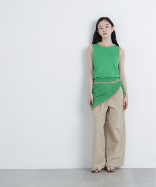 N.（N. Natural Beauty Basic）（エヌエヌナチュラルビューティーベーシック）の「麻ブレンドワイドパンツ（その他パンツ・レディース・ベージュ/レッド・MEDIUM/SMALL）」の13枚目の写真