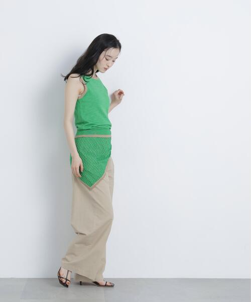 N.（N. Natural Beauty Basic）（エヌエヌナチュラルビューティーベーシック）の「麻ブレンドワイドパンツ（その他パンツ・レディース・ベージュ/レッド・MEDIUM/SMALL）」の14枚目の写真