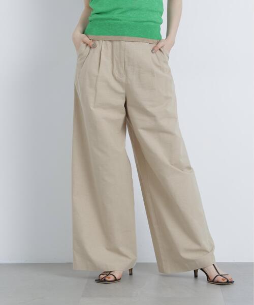N.（N. Natural Beauty Basic）（エヌエヌナチュラルビューティーベーシック）の「麻ブレンドワイドパンツ（その他パンツ・レディース・ベージュ/レッド・MEDIUM/SMALL）」の16枚目の写真