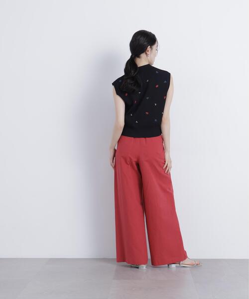N.（N. Natural Beauty Basic）（エヌエヌナチュラルビューティーベーシック）の「麻ブレンドワイドパンツ（その他パンツ・レディース・ベージュ/レッド・MEDIUM/SMALL）」の6枚目の写真