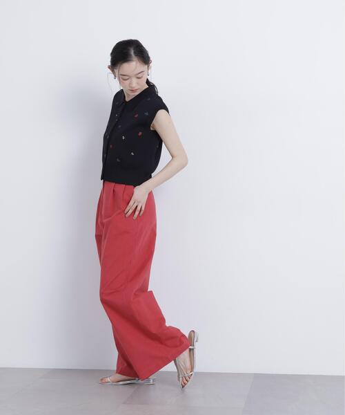 N.（N. Natural Beauty Basic）（エヌエヌナチュラルビューティーベーシック）の「麻ブレンドワイドパンツ（その他パンツ・レディース・ベージュ/レッド・MEDIUM/SMALL）」の7枚目の写真